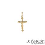 Croix en or jaune 18 carats poli, symbole religieux