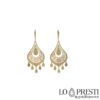 Women's fancy pendant earrings in 18kt yellow gold with lever closure