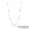 Magarbong link necklace sa 18kt yellow gold, adjustable size mula 45 hanggang 42 cm. Certificate of guarantee at gift box.
