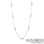 Fancy link necklace in 18kt yellow gold, adjustable size from 45 to 42 cm. Certificate of guarantee and gift box.