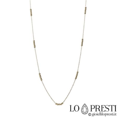 Fancy link necklace in 18kt yellow gold, adjustable size from 45 to 42 cm. Certificate of guarantee and gift box.