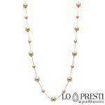 18kt yellow gold fantasy women's necklace with trendy fashion dots