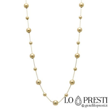 18kt yellow gold fantasy women's necklace na may mga usong tuldok sa fashion