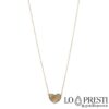 Necklace and heart pendant in 18kt white and yellow gold