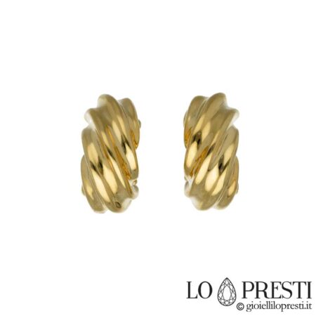 Fantasy women's earrings in 18kt yellow gold with clip closure. Certificate of guarantee and gift box.