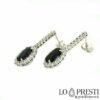 tennis earrings na may mga oval na sapphires at certified diamonds