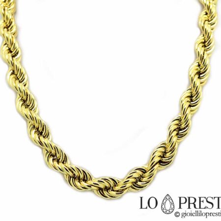 Collier corde massif en or jaune 18 carats