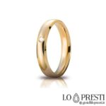 ウナエレ オリオン モデルの結婚指輪、ダイヤモンド付き 18 Kホワイト ゴールドまたはイエロー ゴールド、カスタマイズ可能