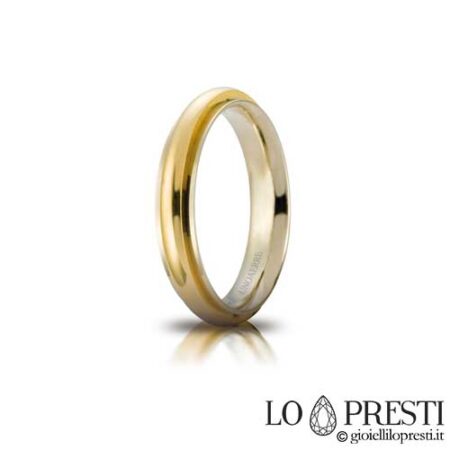 Unaerre Andromeda wedding ring in 18kt white and yellow gold, wedding anniversary
