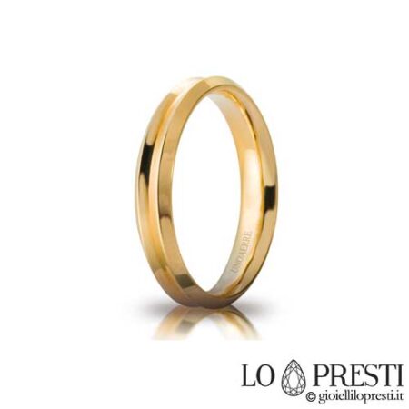 Unoaerre wedding ring, crown model in 18kt white or yellow gold, suitable for engagement, anniversary or wedding. Certificate of guarantee and gift box.