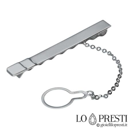 18kt white gold tie clip accessory for men for wedding anniversary birthday