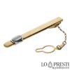 men's tie clip in 18kt white and yellow gold, elegant and refined event